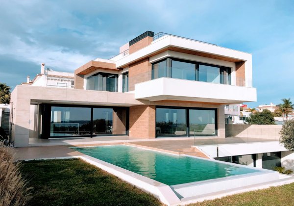 Brick and render elevation