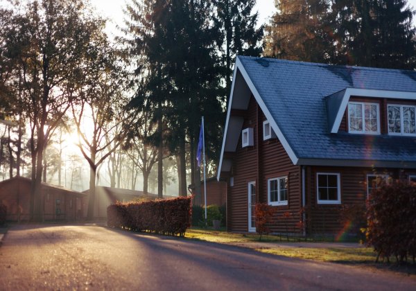 Completed family home at dusk